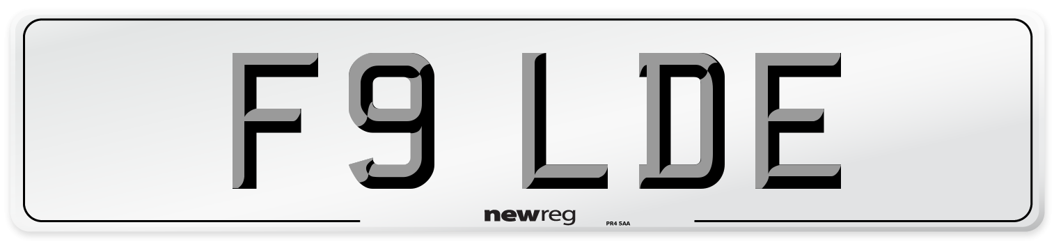 F9 LDE Number Plate from New Reg